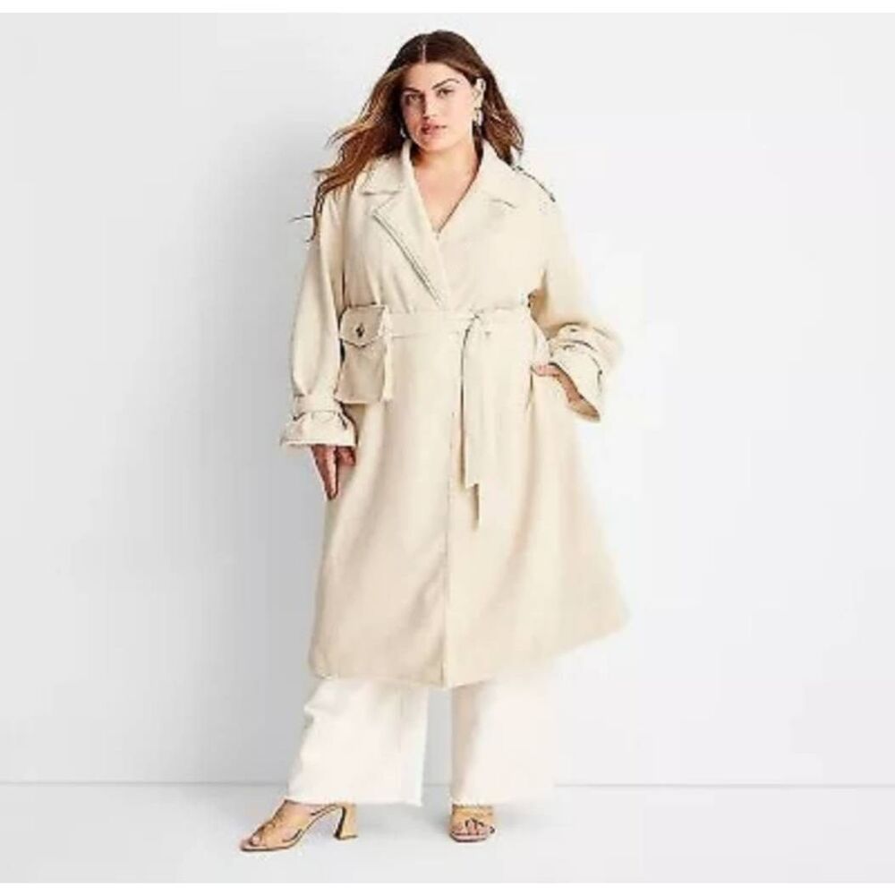 Future Collective Women's Cream Coat. Size 3X